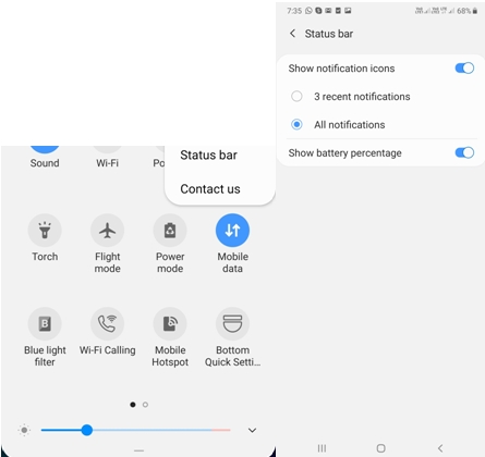 3453 شريط حالة أندرويد وقائمة الإشعارات وتغيير شريط الإشعارات