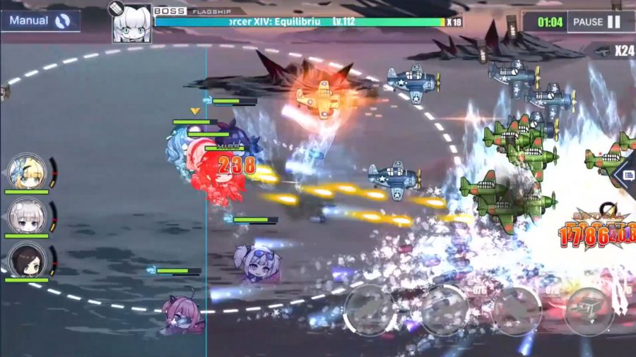 أفضل ألعاب أندرويد 2023 (مجانية ومدفوعة) 8 Screenshot of Azur Lane gameplay showing a bullet hell style battle