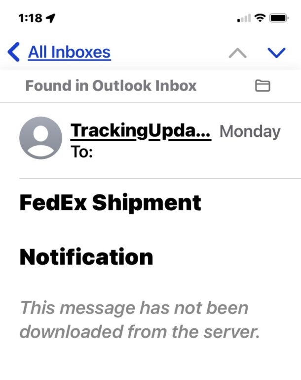 لم يتم تنزيل الرسالة من خطأ خادم تطبيق آيفون Mail