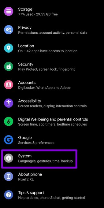إصلاح مشكلة عدم تحميل الأغاني من سبوتيفاي على أندرويد وآيفون 29 إعدادات النظام