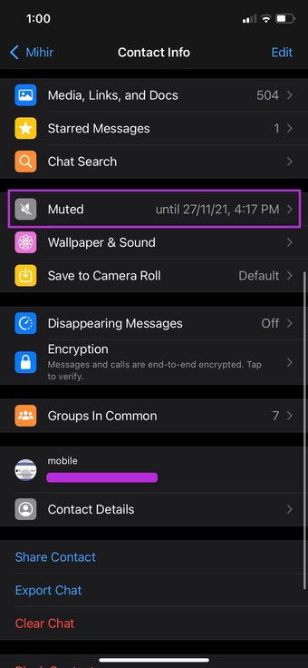 حدد كتم الصوت
