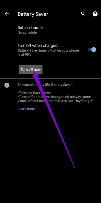 قم بإيقاف تشغيل وضع توفير شحن البطارية في أندرويد