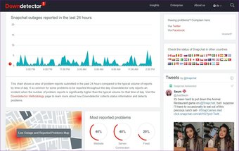 تحقق مما إذا كان سناب شات معطلاً