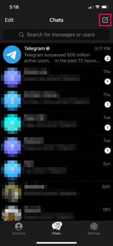 طريقة استخدام تيليجرام على آيفون