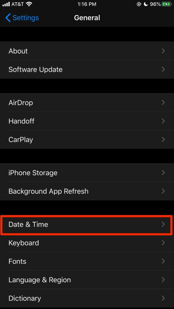 Cómo cambiar la hora de 24 a 12 en Apple Watch y iPhone 4 Date & Time