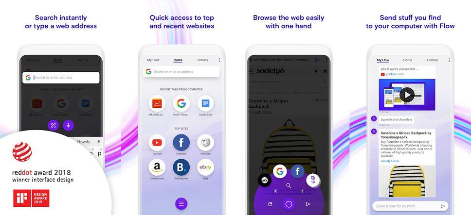 متصفح Opera‏ أفضل متصفح للأندرويد يدعم تحميل الفيديو