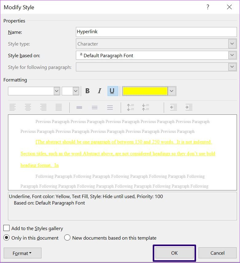 طريقة تنسيق وتعديل الارتباطات التشعبية في مايكروسوفت وورد 57 طريقة تنسيق الارتباطات التشعبية في مايكروسوفت وورد