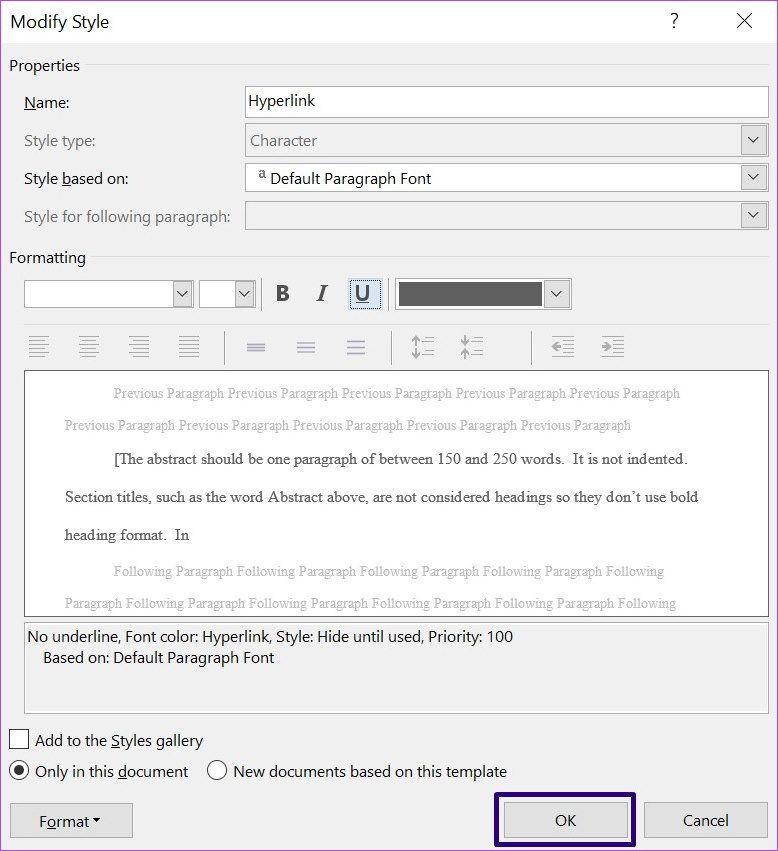 طريقة تنسيق وتعديل الارتباطات التشعبية في مايكروسوفت وورد 63 طريقة تنسيق الارتباطات التشعبية في مايكروسوفت وورد