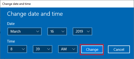 Manually Change Time and Date in ويندوز 10