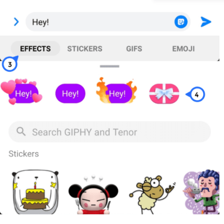 تطبيق ماسنجر - التأثيرات