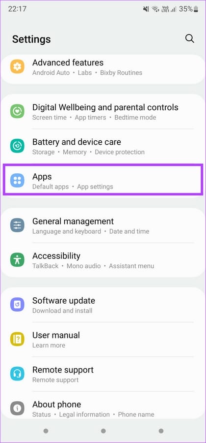 إعدادات التطبيقات