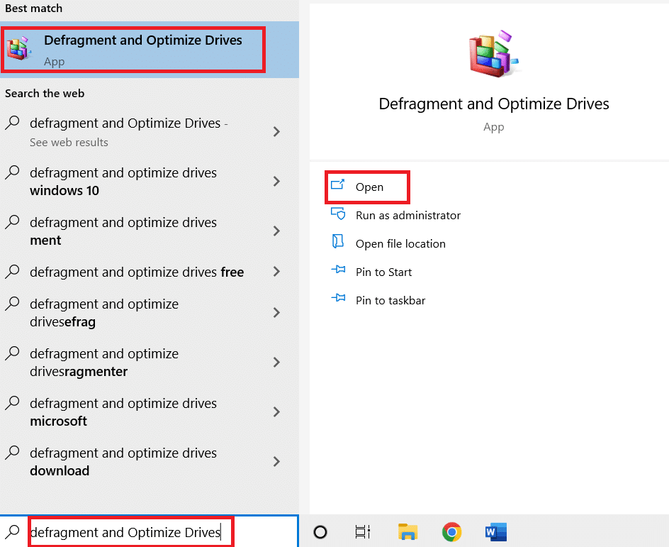 فتح التجزئة وتحسين محركات الأقراص