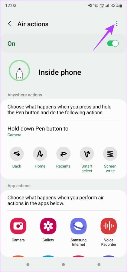 أفضل 7 طرق لإصلاح قلم S Pen لا يعمل على أجهزة سامسونج جالكسي 41 قائمة ثلاثية النقاط