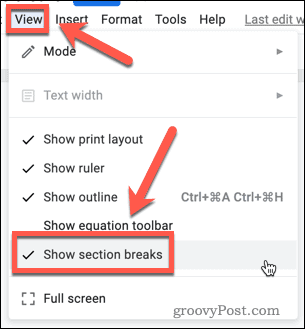 طريقة حذف صفحة في مستندات جوجل 36 إظهار فواصل المقاطع في مستندات جوجل