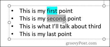 تسليط الضوء الثاني في باور بوينت