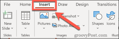 قائمة إدراج باور بوينت