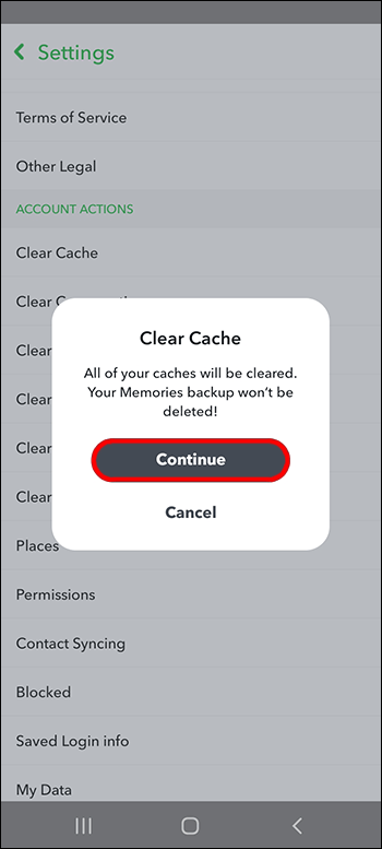 طريقة مسح ذاكرة التخزين المؤقت سناب شات