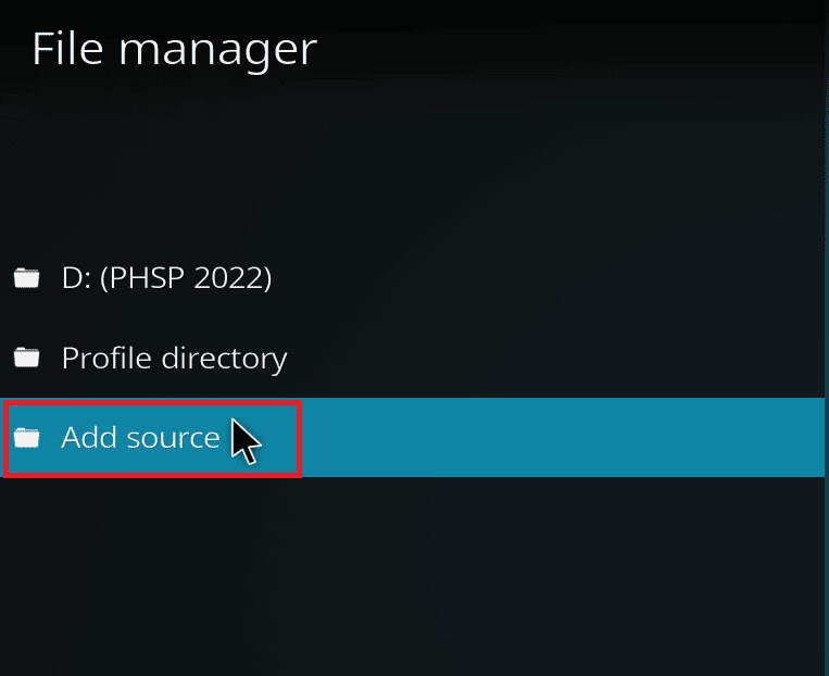 حدد خيار إضافة مصدر