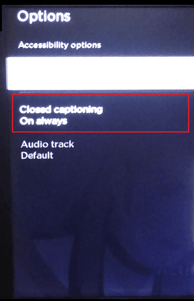 إعدادات التسمية التوضيحية Roku