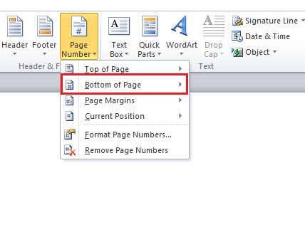 انقر فوق أسفل الصفحة