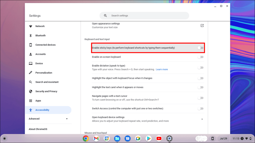 62e568b3741ac كيفية إيقاف ثبات المفاتيح على Windows أو Mac أو Chromebook