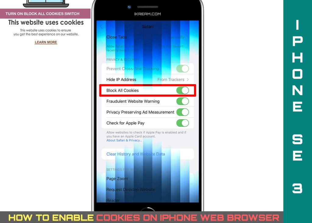 62efcab61e775 كيفية تفعيل الكوكيز على آيفون Safari