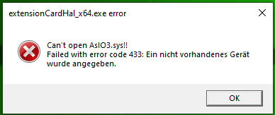 Comment résoudre l'erreur AsIO3.sys sur votre PC 1 can't open asio3.sys error code 433