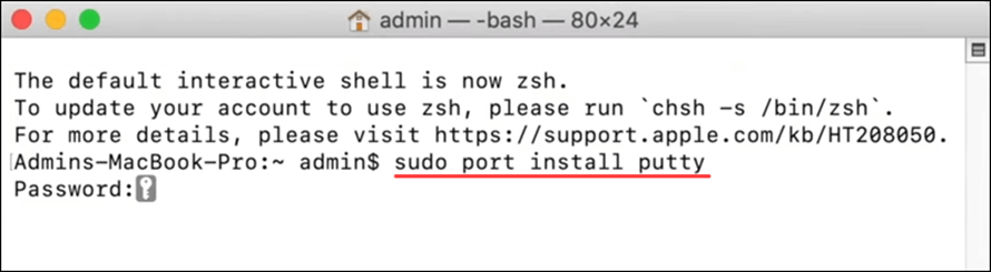 How to use PuTTY for Mac