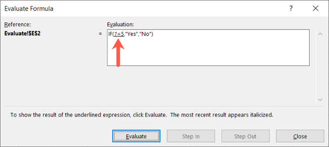 Evaluate equal to result