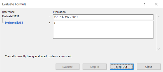 Step In value displays