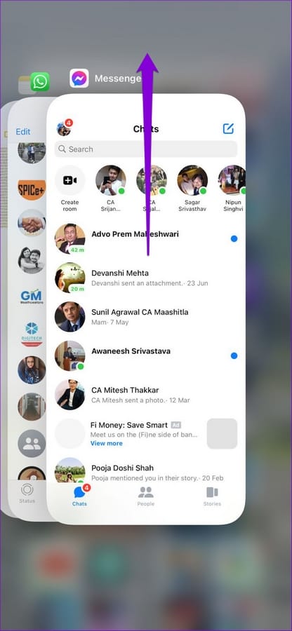 7 Façons de réparer l'absence de connexion à Internet de Facebook Messenger 1 Force Close Messenger on iPhone 7 Façons de réparer l'absence de connexion à Internet de Facebook Messenger