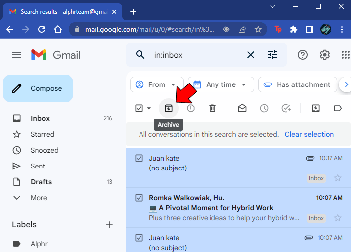 How to Archive All Emails in Gmail 5 1 Comment archiver tous les e-mails dans Gmail