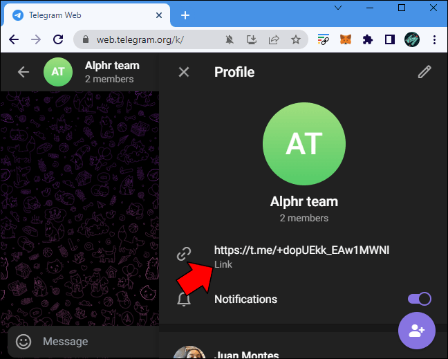Comment créer un lien vers un groupe dans Telegram ? 28 How to Create a Link in Telegram on a PC 5 1 Comment créer un lien vers un groupe dans Telegram ?
