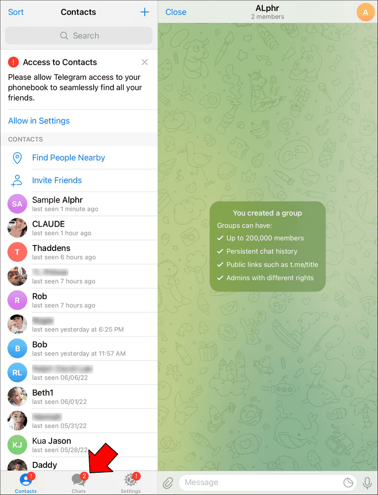Comment créer un lien vers un groupe dans Telegram ? 29 How to Create a Link in Telegram on an iPad 1 1 Comment créer un lien vers un groupe dans Telegram ?
