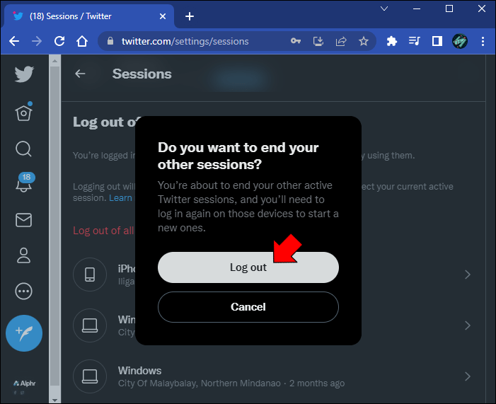 How to Force Logout of All Twitter Instances on a PC 7 1 Comment se déconnecter de Twitter (X) sur un PC ou un appareil mobile ?