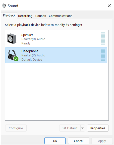 Realtek HD Headphones