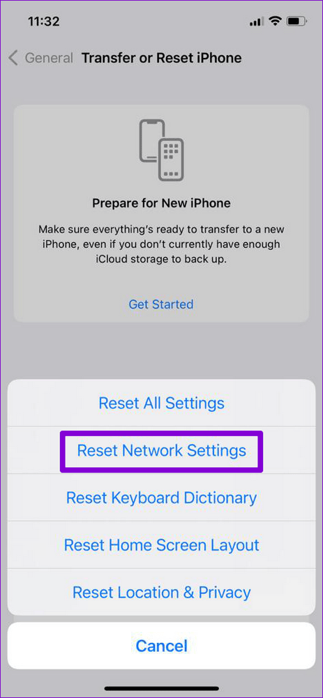 7 Façons de réparer l'absence de connexion à Internet de Facebook Messenger 14 Reset Network Settings on iPhone 1 7 Façons de réparer l'absence de connexion à Internet de Facebook Messenger