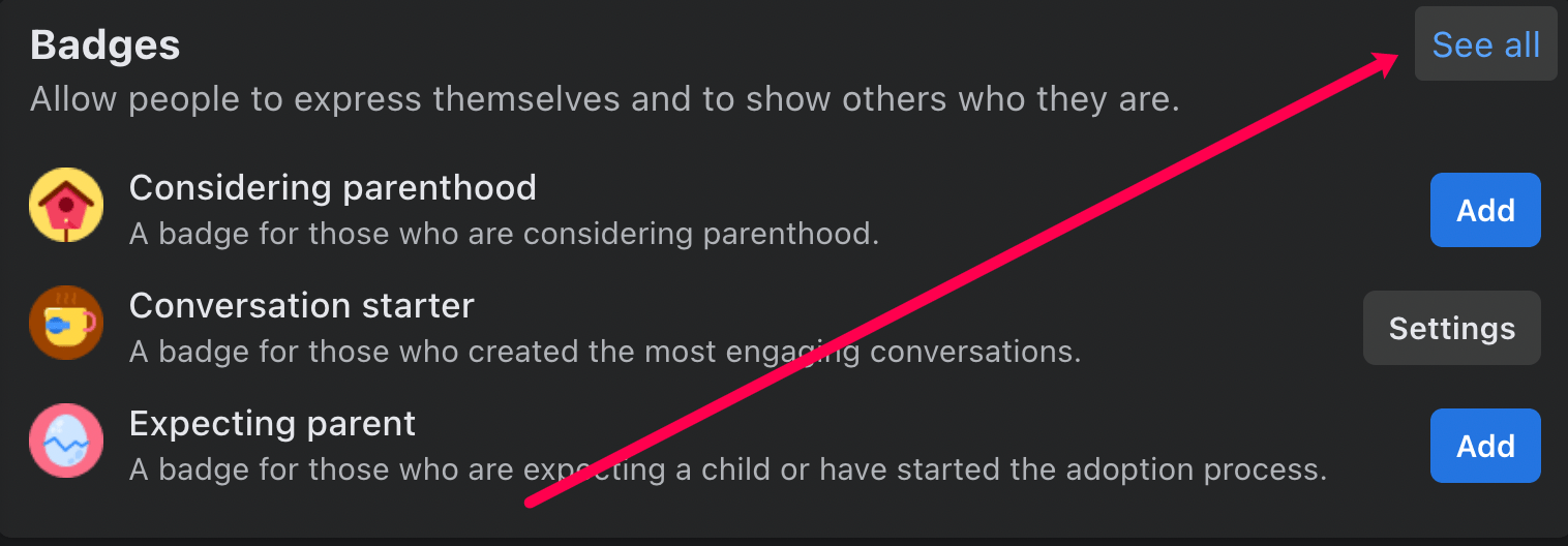 Screen Shot 2022 07 20 at 1.40.09 PM Quels sont tous les badges Facebook - une liste complète
