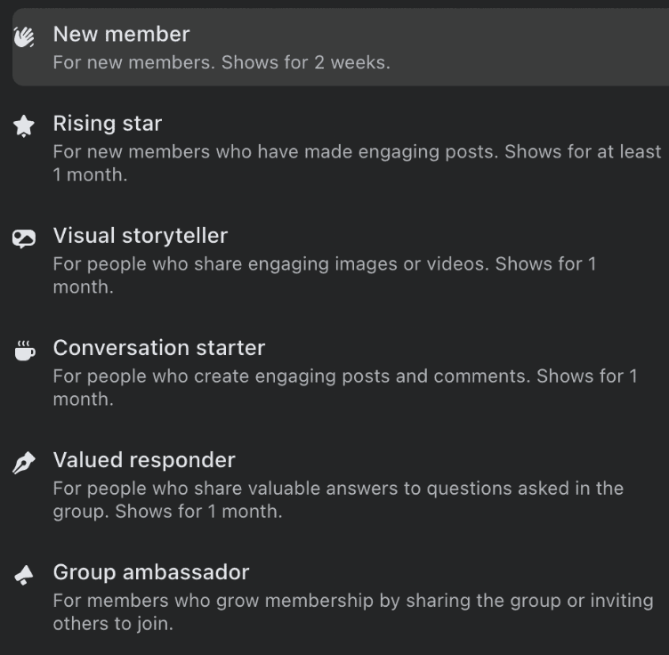 Screen Shot 2022 07 20 at 12.38.25 PM Quels sont tous les badges Facebook - une liste complète