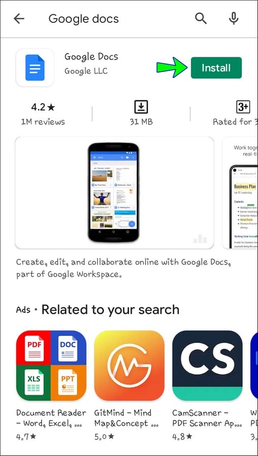 Screenshot 20211124 190252 Google Play Store 1 Comment créer une page de grade Google Doc