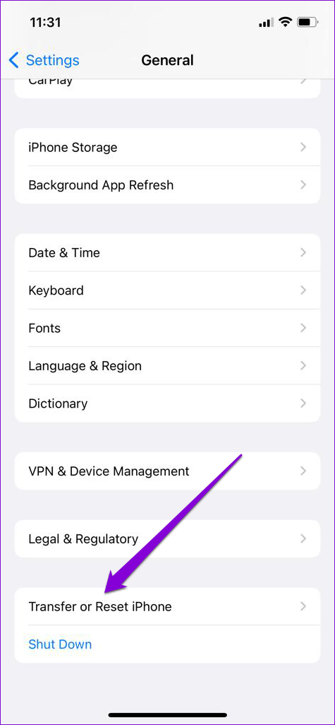 7 Façons de réparer l'absence de connexion à Internet de Facebook Messenger 12 Transfer or Reset iPhone 2 7 Façons de réparer l'absence de connexion à Internet de Facebook Messenger