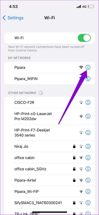 7 Façons de réparer l'absence de connexion à Internet de Facebook Messenger 6 Wi Fi Properties on iPhone 3 7 Façons de réparer l'absence de connexion à Internet de Facebook Messenger