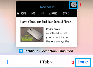 close tab iphone safari 1 Les onglets de Safari disparaissent sur l'iPhone: Comment les réparer ?