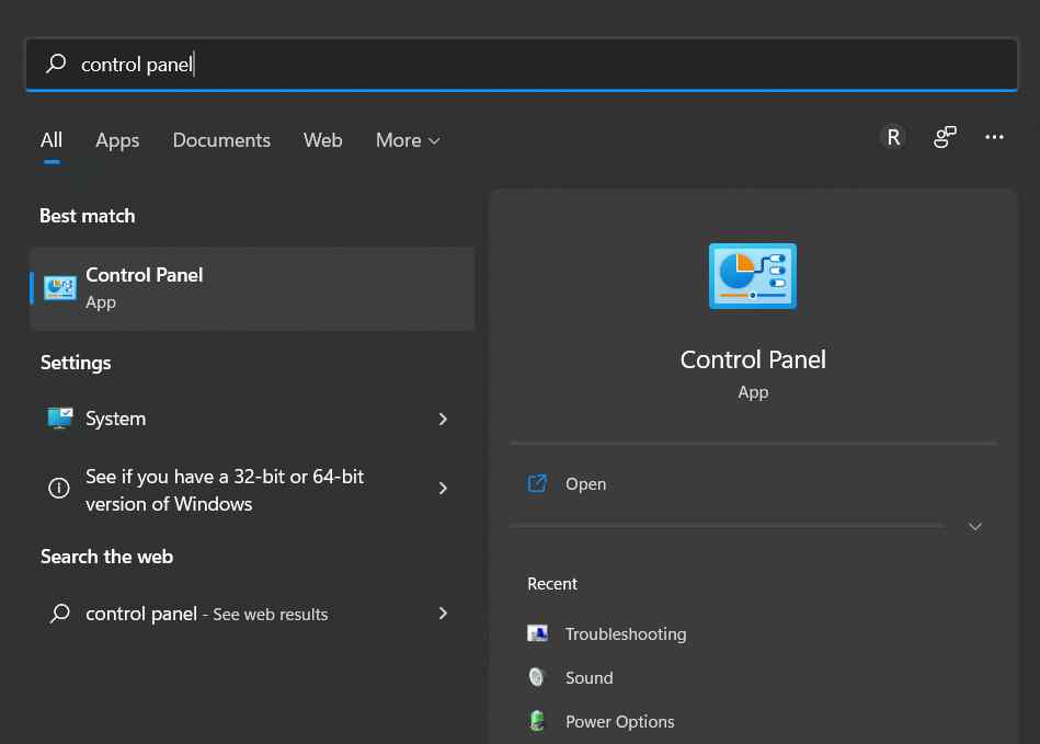 Exécuter en tant qu'administrateur ne fonctionne pas sous Windows 11 3 control-panel