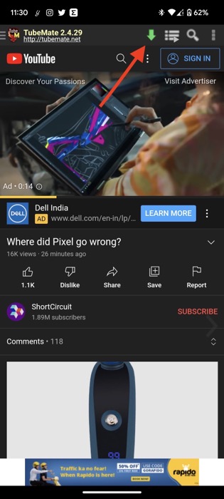 YouTube Video İndirme uygulaması