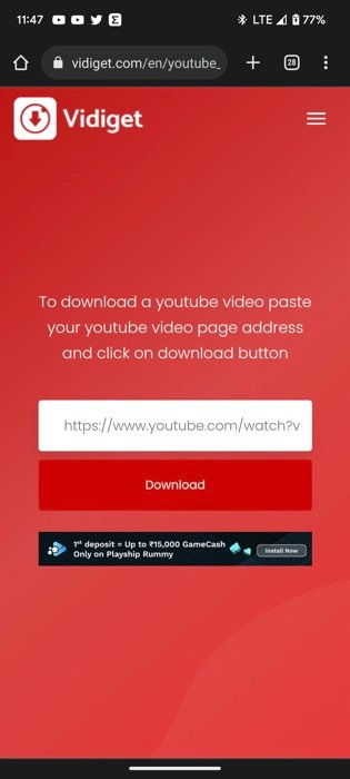 vidiget Video indirmek