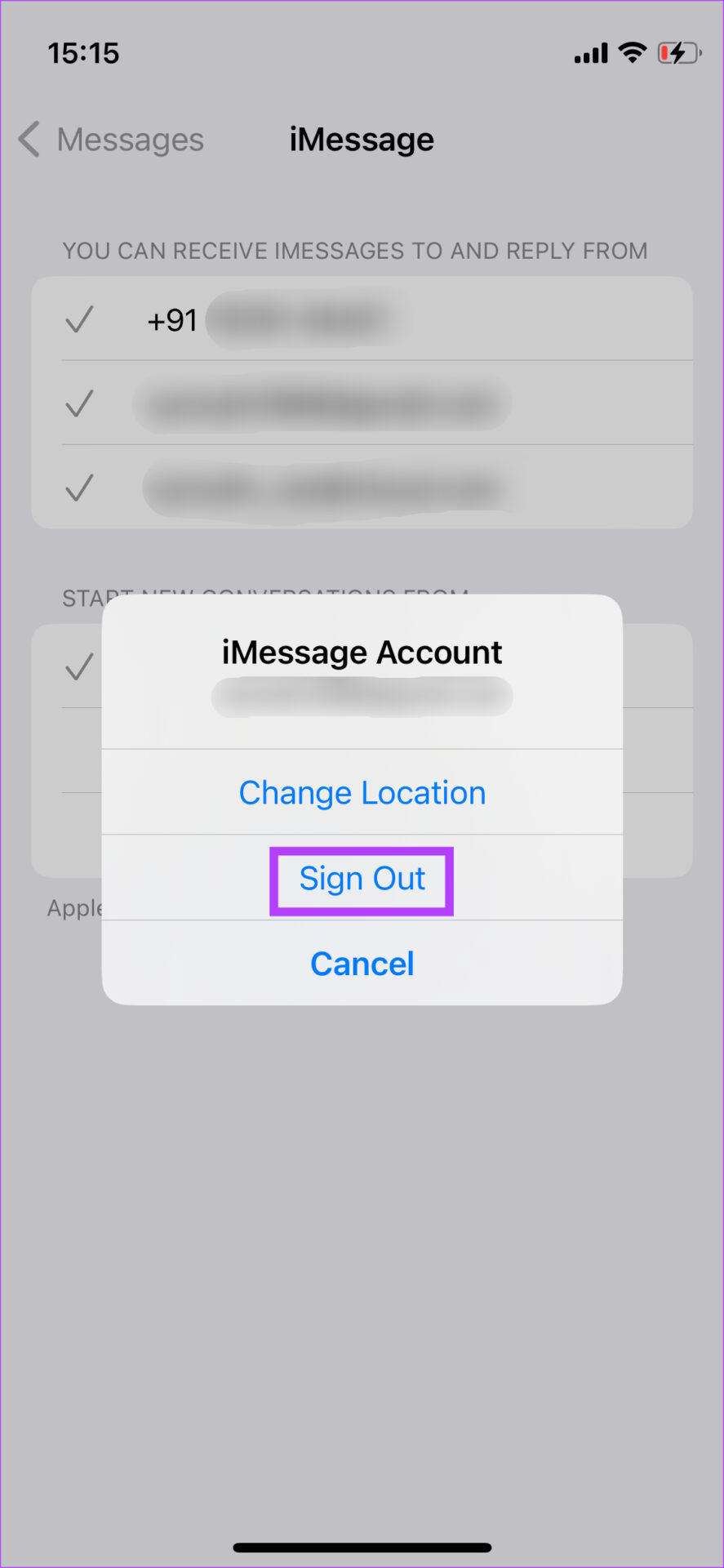 Sign out of Apple ID