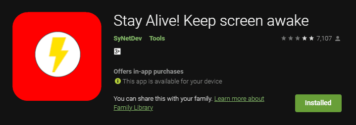 Stay Alive! إبقاء الشاشة مفتوحة