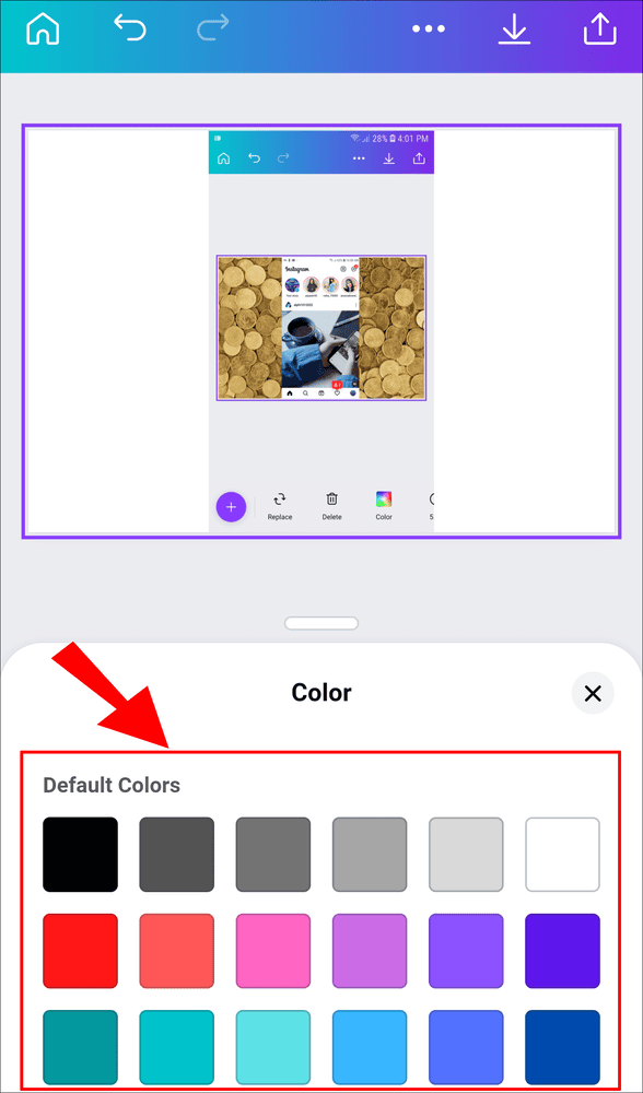 1 15 كيفية عمل خلفية متدرجة الألوان في Canva