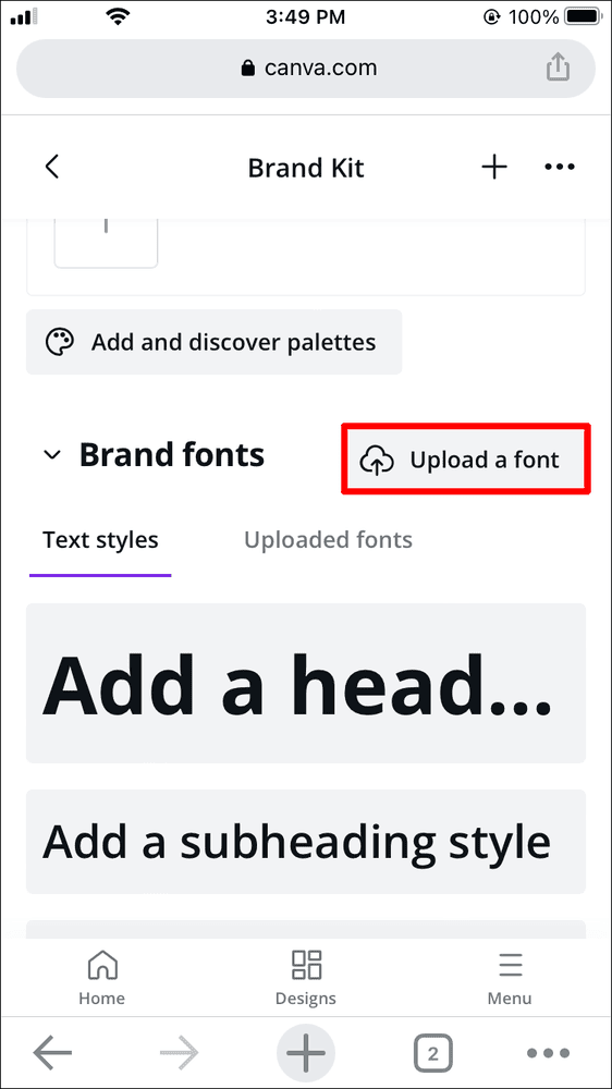 كيفية تحميل خط إلى Canva 16 3 50 كيفية تحميل خط إلى Canva